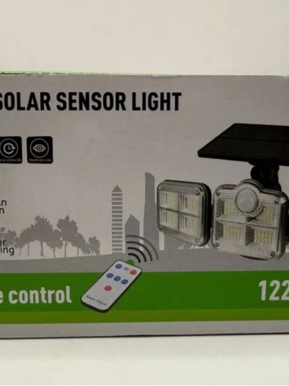 Solar Sensor Light with Remote - Black